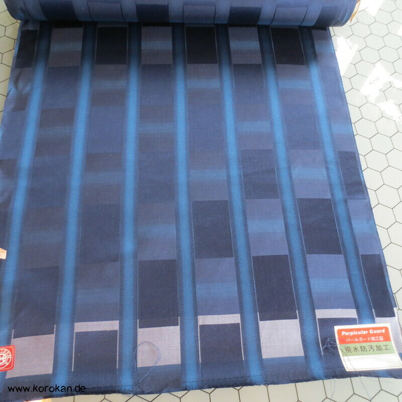 blau changierende Rechtecke Kimono Regenmantelseide