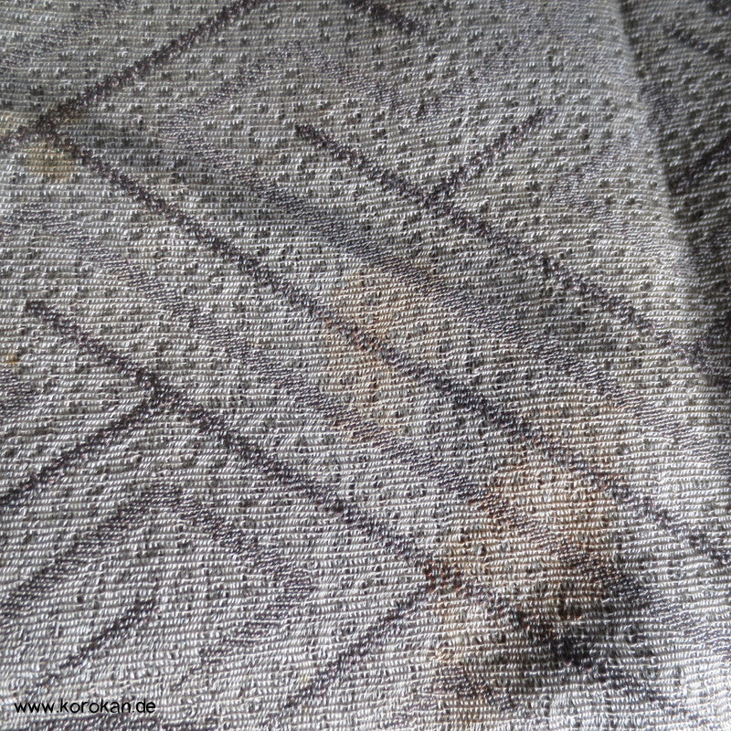 grauer Ume Jacquard/ Satin Kragen, sehr große Dochugi Jacke