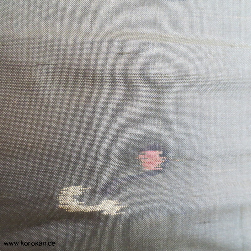 graugrünoliver Seiden Meisen Haori Kimono Jacke