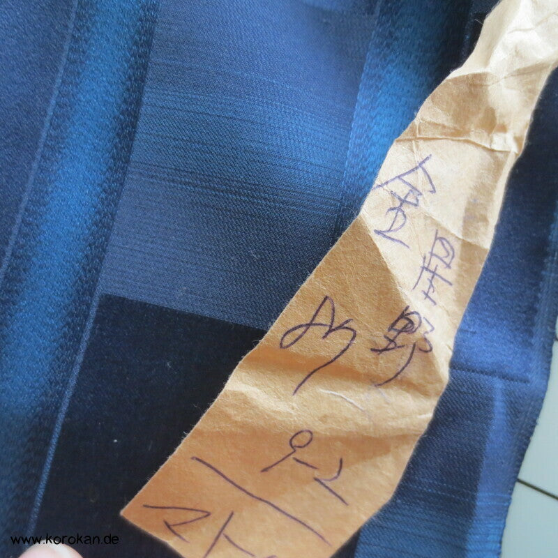 blau changierende Rechtecke Kimono Regenmantelseide