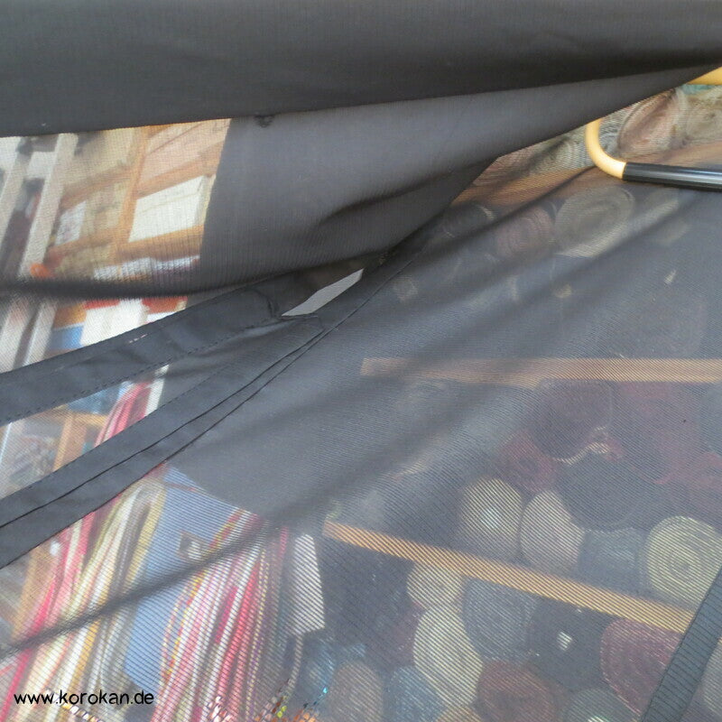 schwarz Rho Seide, Durchbruchmuster Haori