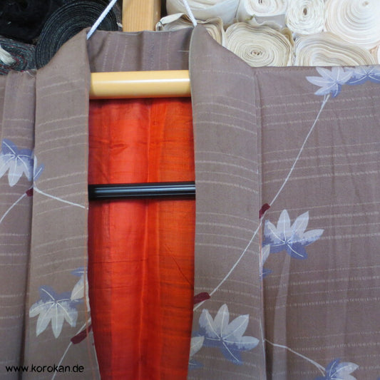 Japan Chrysanthemen antiker Komon Kimono Seersucker Seidencrepe