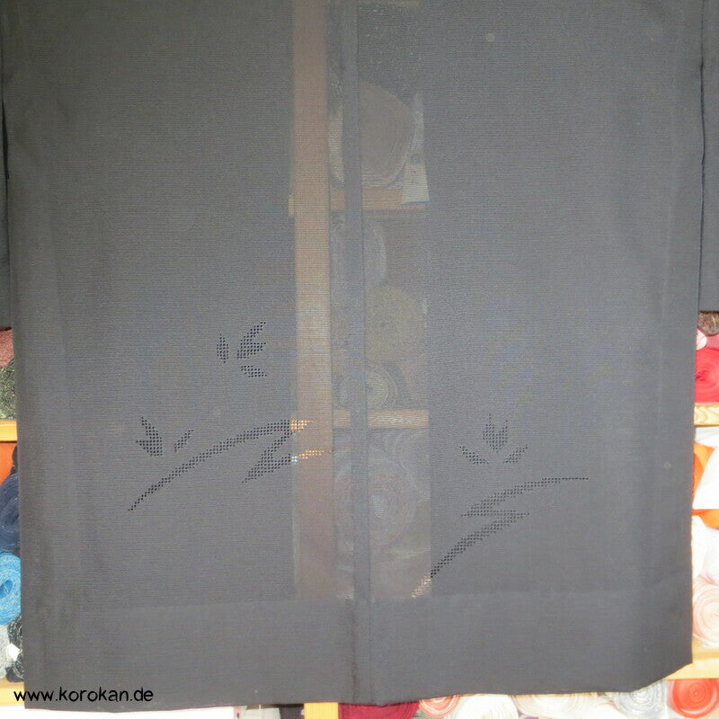 schwarz Rho Seide, Durchbruchmuster Haori