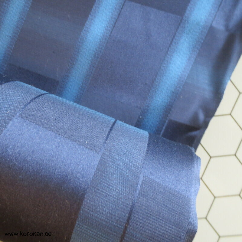 blau changierende Rechtecke Kimono Regenmantelseide