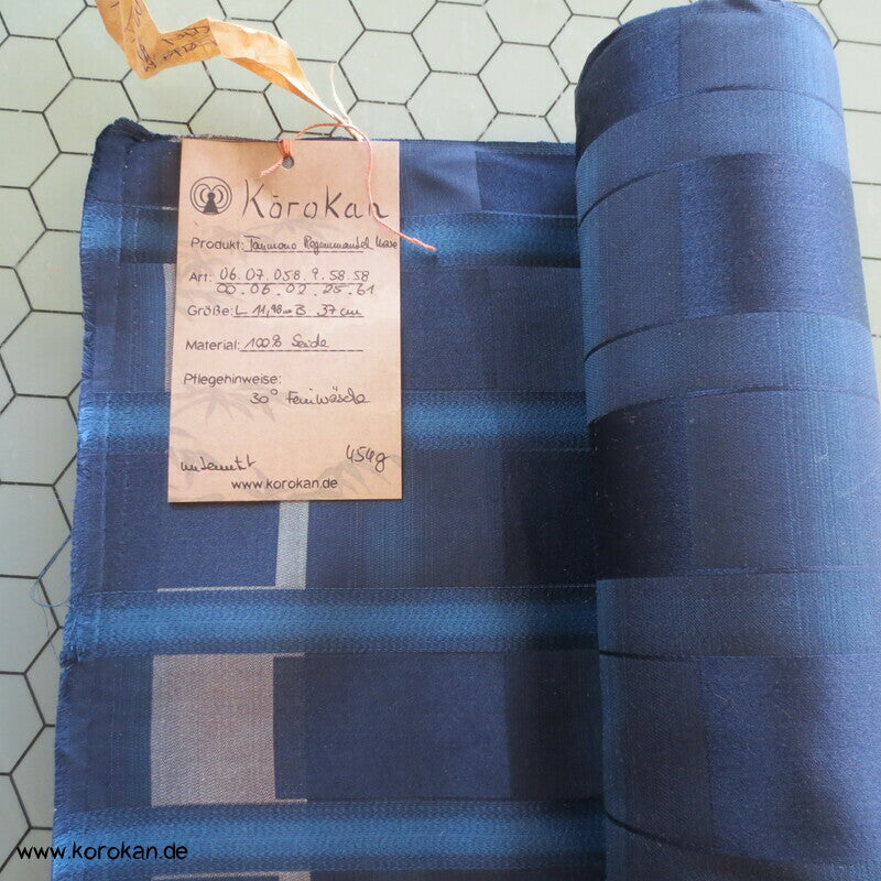 blau changierende Rechtecke Kimono Regenmantelseide