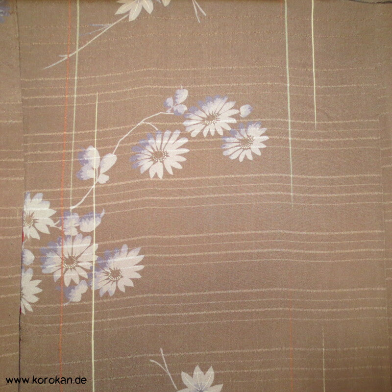 Japan Chrysanthemen antiker Komon Kimono Seersucker Seidencrepe