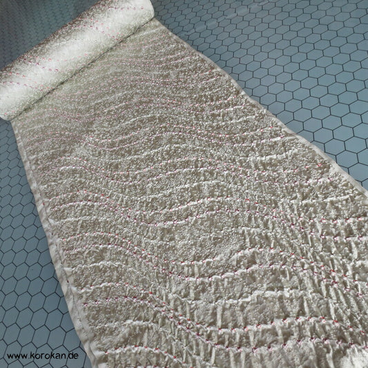 Shibori Punktwellen Kimono Seiden Rinzu Damast