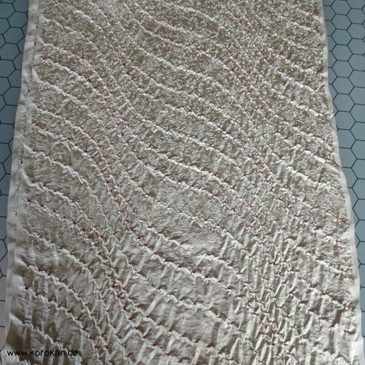 Shibori Punktwellen Kimono Seiden Rinzu Damast