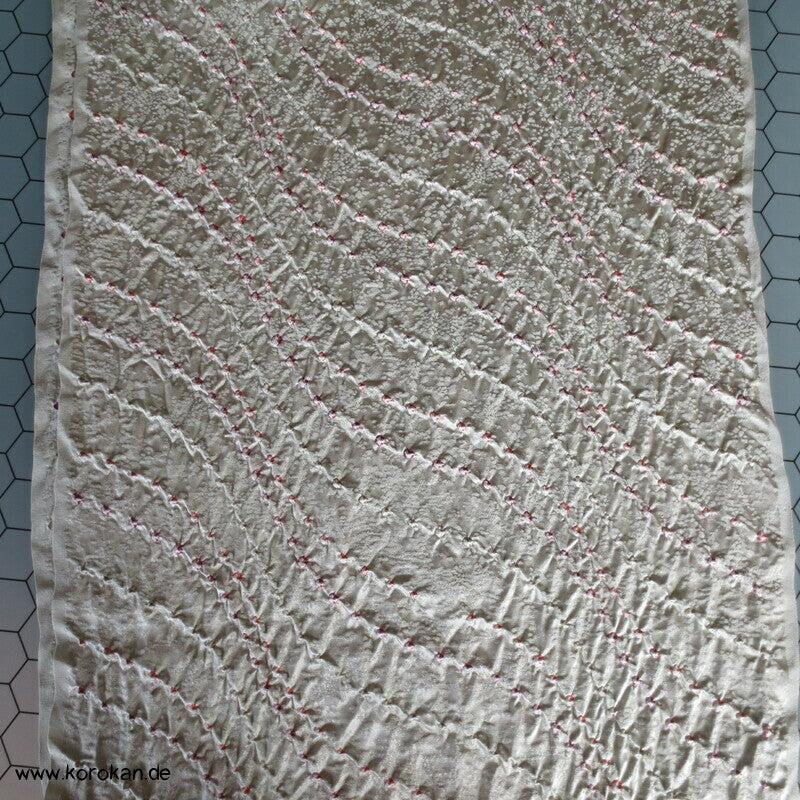 Shibori Punktwellen Kimono Seiden Rinzu Damast
