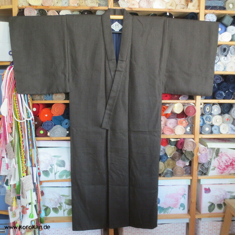 Streifen Wolle Seide Doppelgewebe Hitoe Kimono