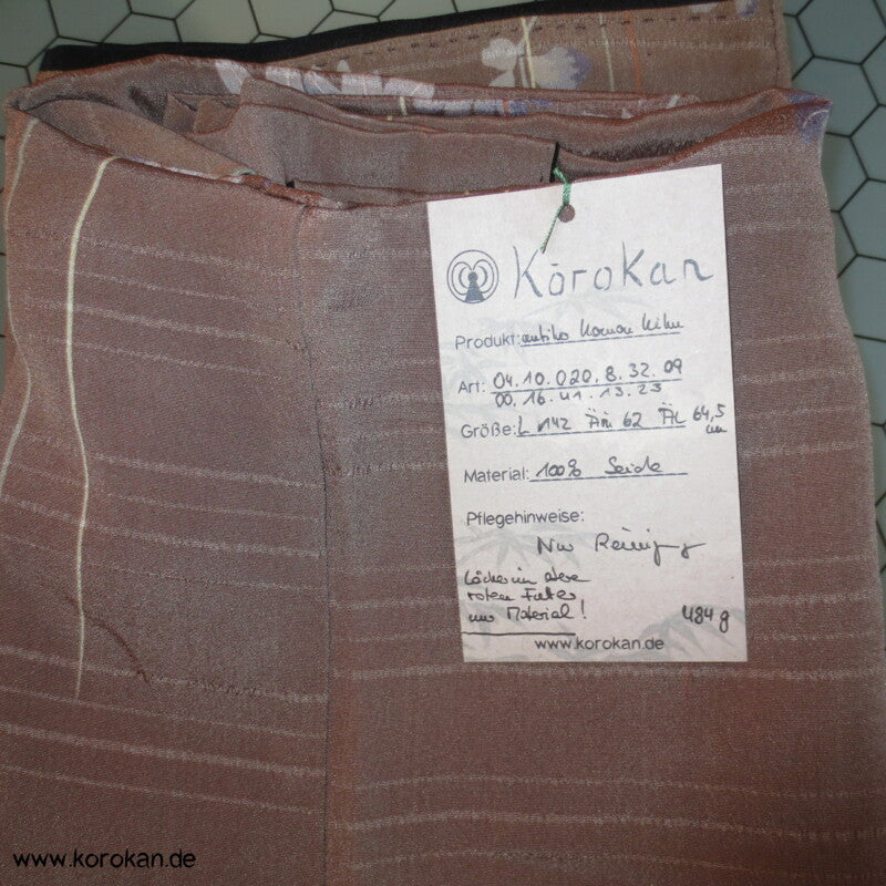 Japan Chrysanthemen antiker Komon Kimono Seersucker Seidencrepe