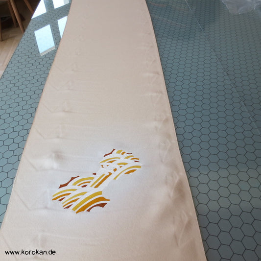 gelb rotes Wellenmuster, Yuzen Tanmono