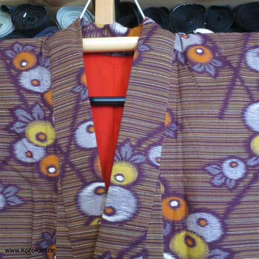 Kugelchrysanthemen Kasuri Moka Kotton Kosode Kimono