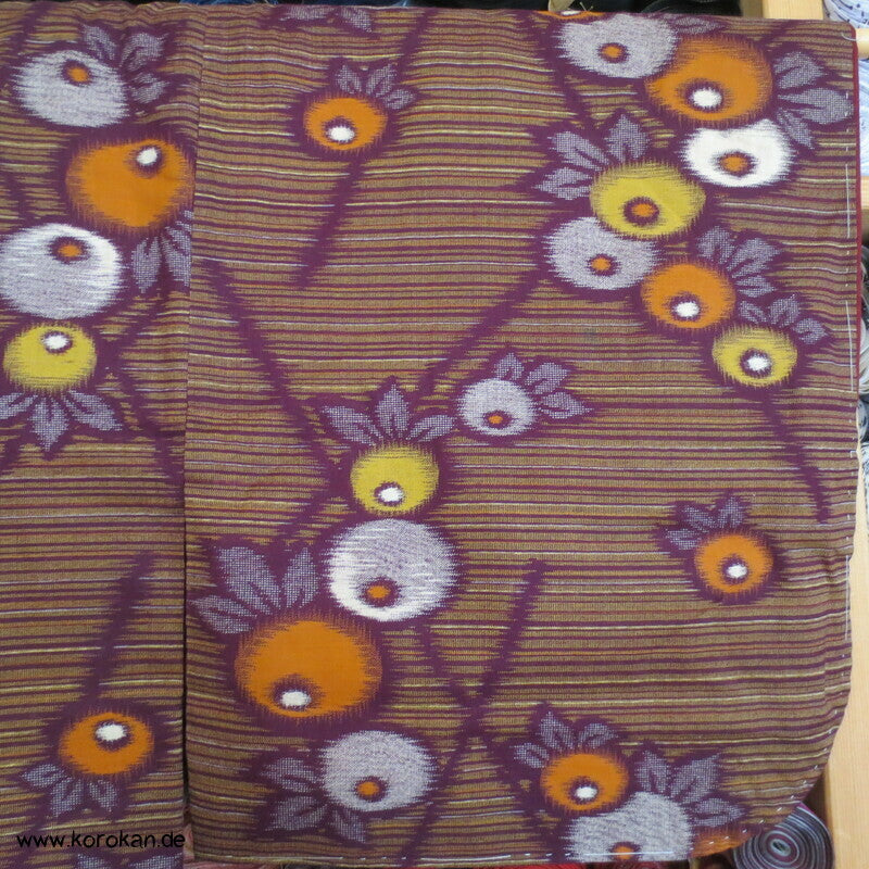Kugelchrysanthemen Kasuri Moka Kotton Kosode Kimono