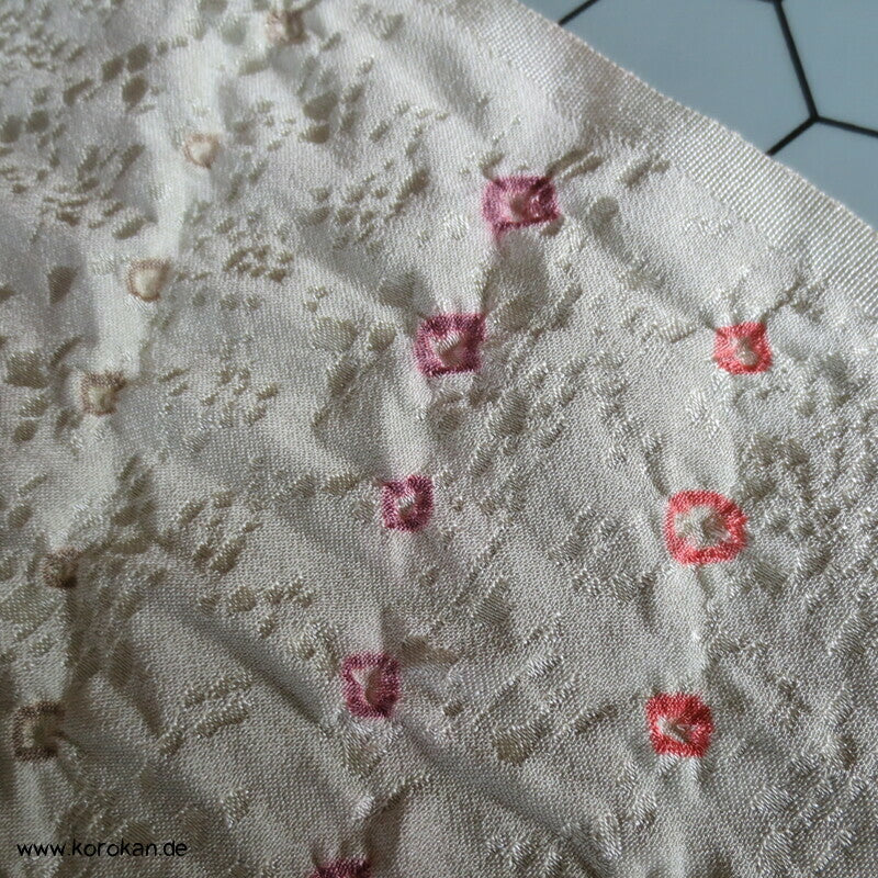 Shibori Punktwellen Kimono Seiden Rinzu Damast