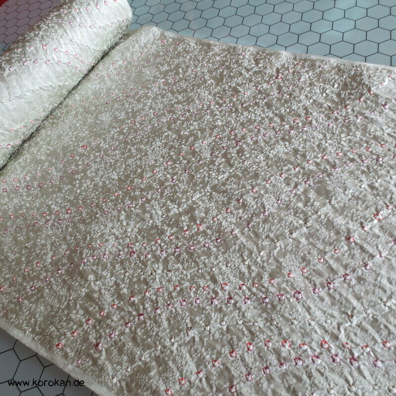 Shibori Punktwellen Kimono Seiden Rinzu Damast