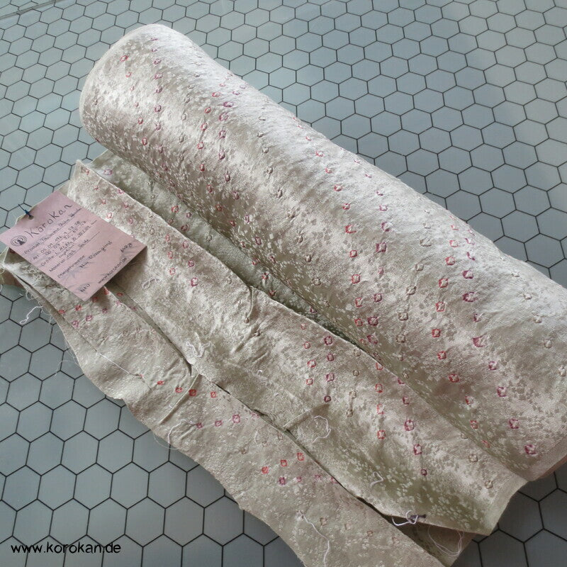 Shibori Punktwellen Kimono Seiden Rinzu Damast