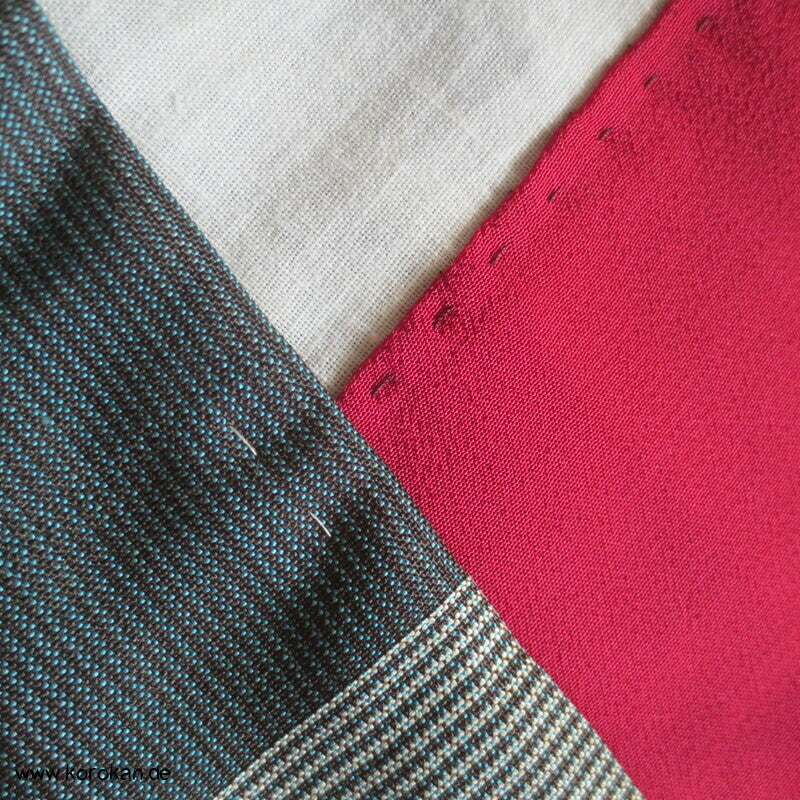 Ichimatsu Karo Kasuri Tsumugi Seiden Kimono, Japan