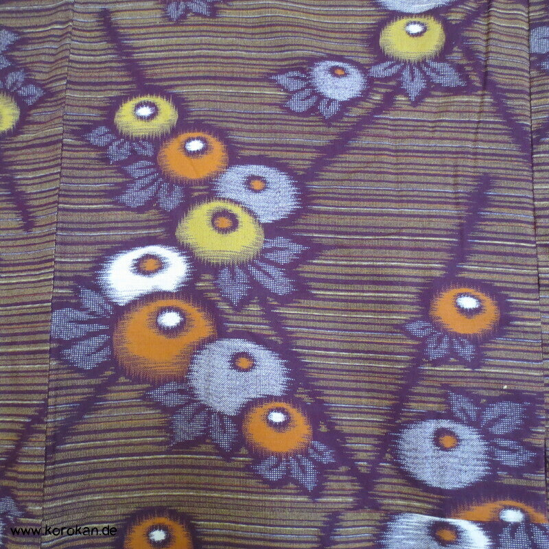 Kugelchrysanthemen Kasuri Moka Kotton Kosode Kimono