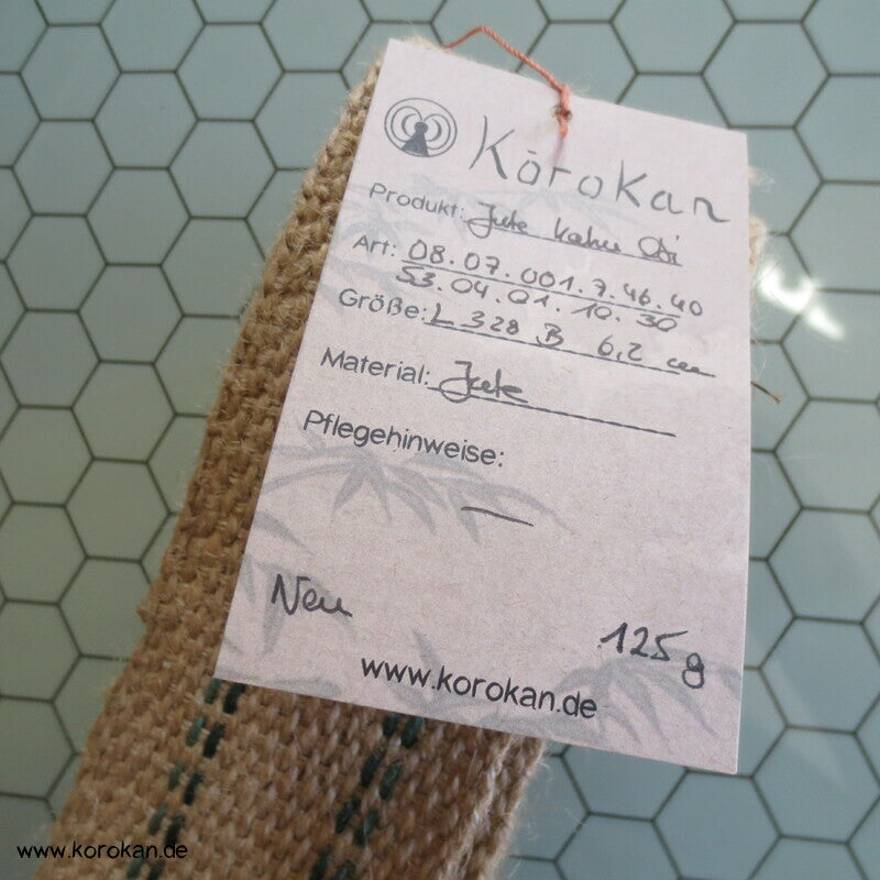Kaku Männer Obi Gürtel grobe Jute, schmal