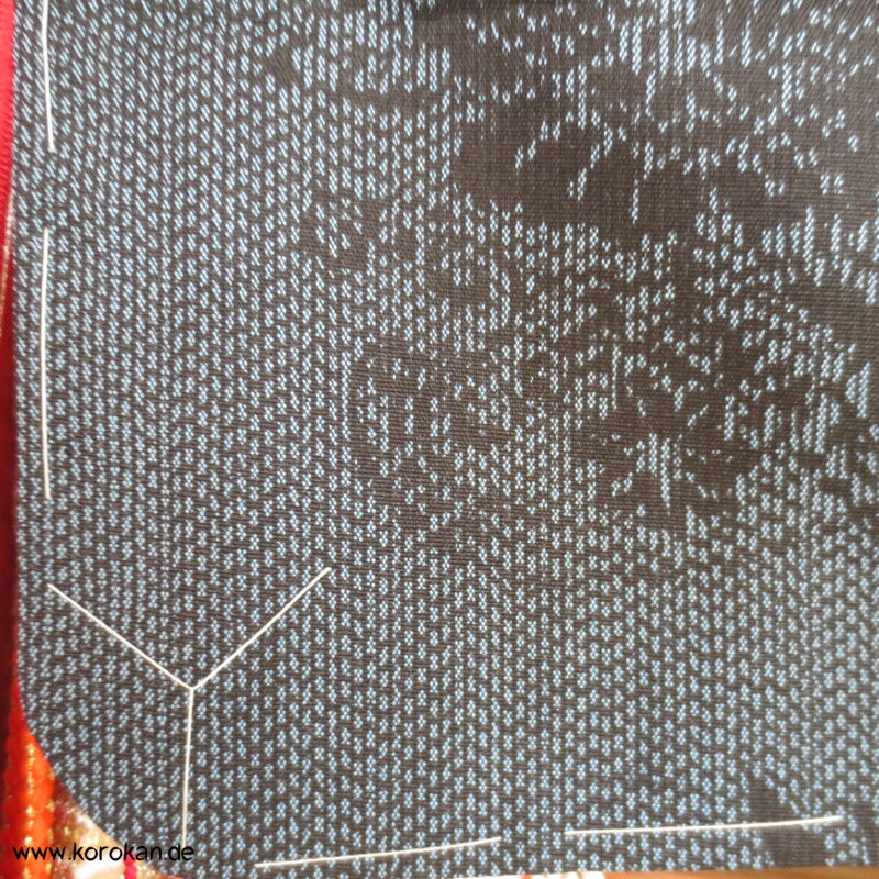 Kranich Kasuri Tsumugi Seiden Kimono