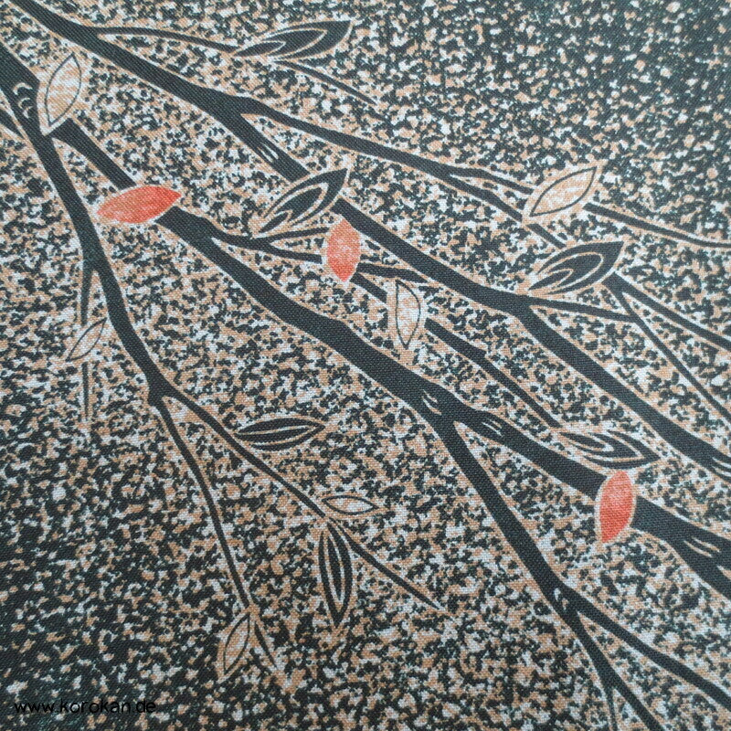 Komon Kimono diagonales Zweige im Schneesturm Muster, waschbar