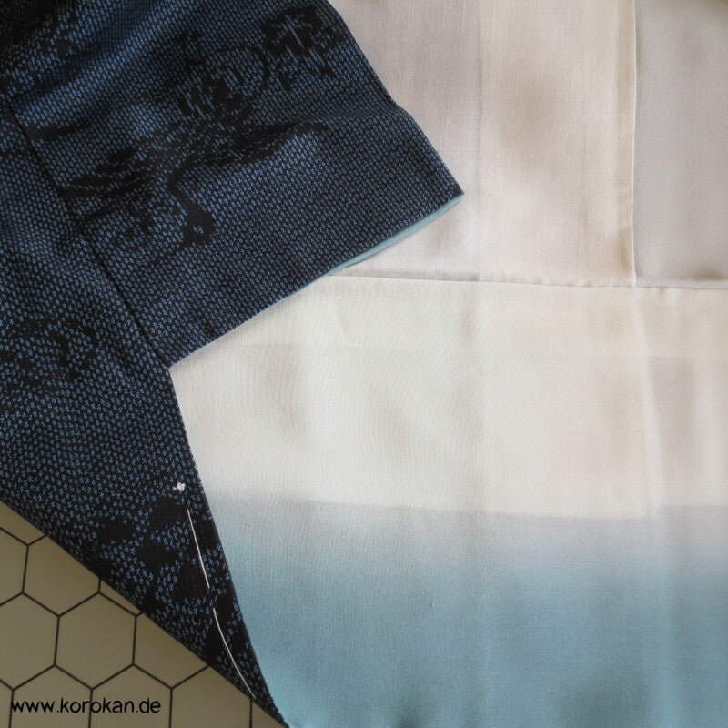 Kranich Kasuri Tsumugi Seiden Kimono
