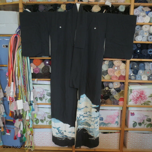 Schneelandschaft Seiden Chirimen Crepe Tomesode