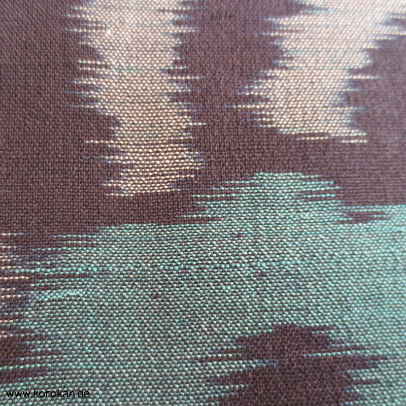 Kasuri Rondelle türkis auf schwarz Hitoe Meisen Komon Kimono