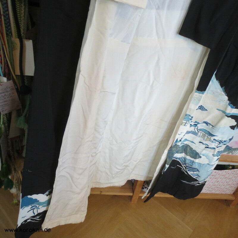 Schneelandschaft Seiden Chirimen Crepe Tomesode