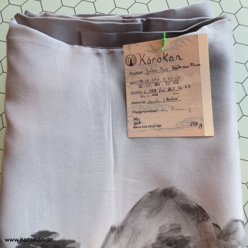 Berglandschaft Juban Unterkimono, Seide mit Shibori Elementen