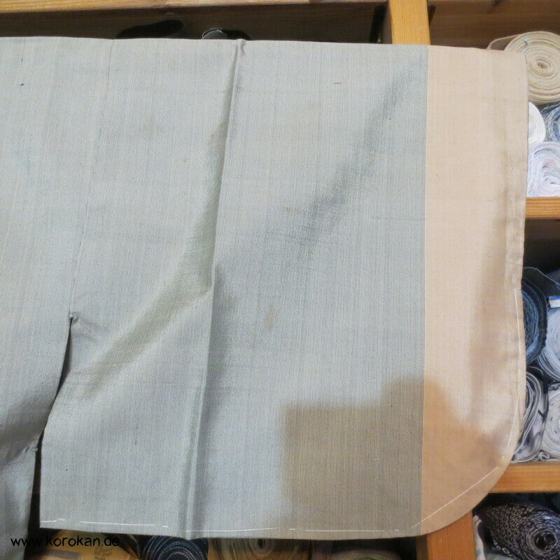 Dochugi Kimono Jacke Tsumugi Seide breite Streifen hellblau natur