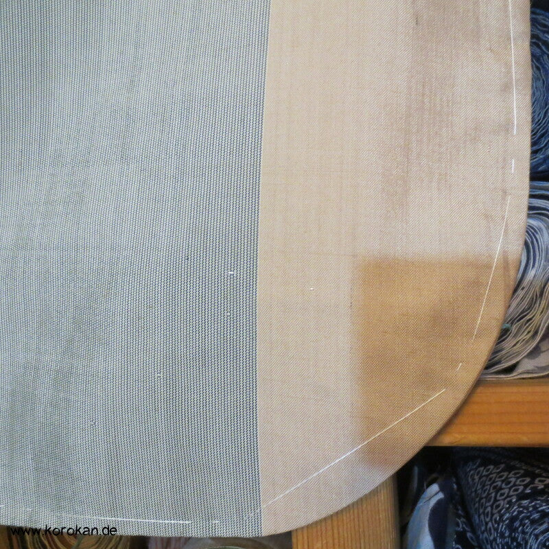 Dochugi Kimono Jacke Tsumugi Seide breite Streifen hellblau natur