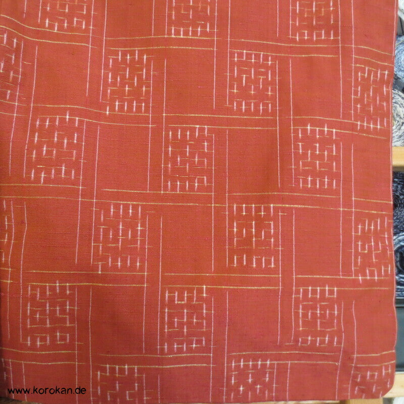 variables Karo Kasuri auf persimmon Tsumugi Kimono