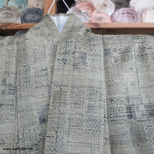moderner Hitoe Tsumugi Seiden Kimono