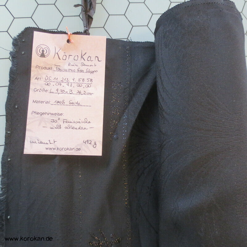 schwarze Seide gewebte Muster Haori Tanmono