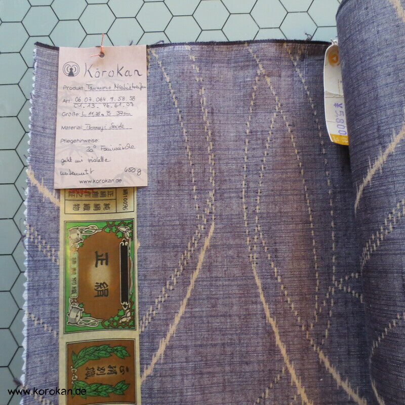 Noshi in blauviolett Tsumugi Seide