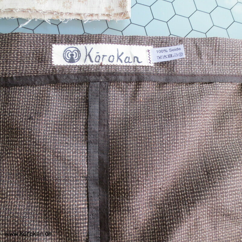 Hakama artige Hose, Kasuri Tsumugi Seide