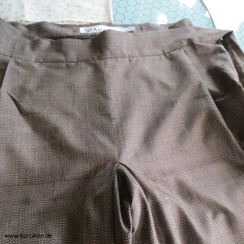 Hakama artige Hose, Kasuri Tsumugi Seide