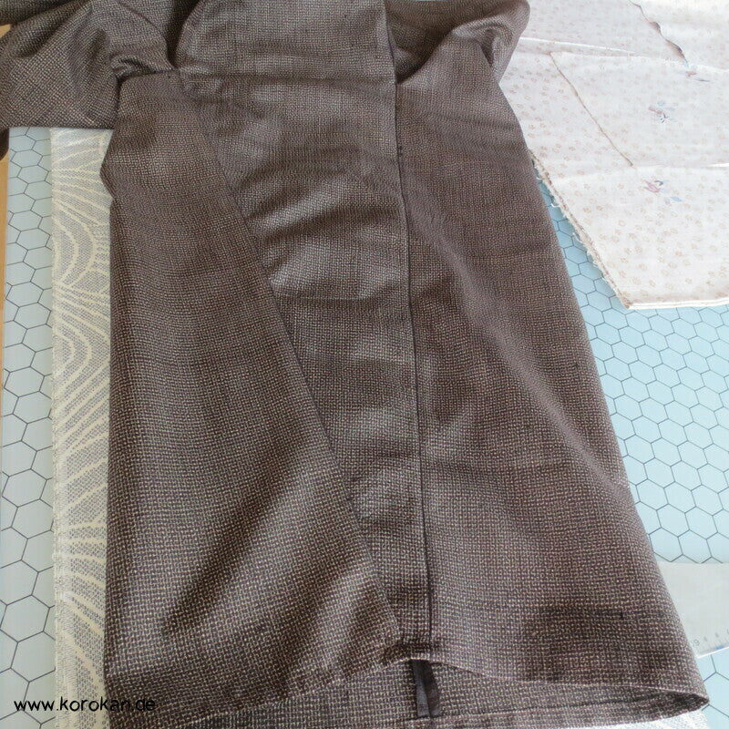 Hakama artige Hose, Kasuri Tsumugi Seide