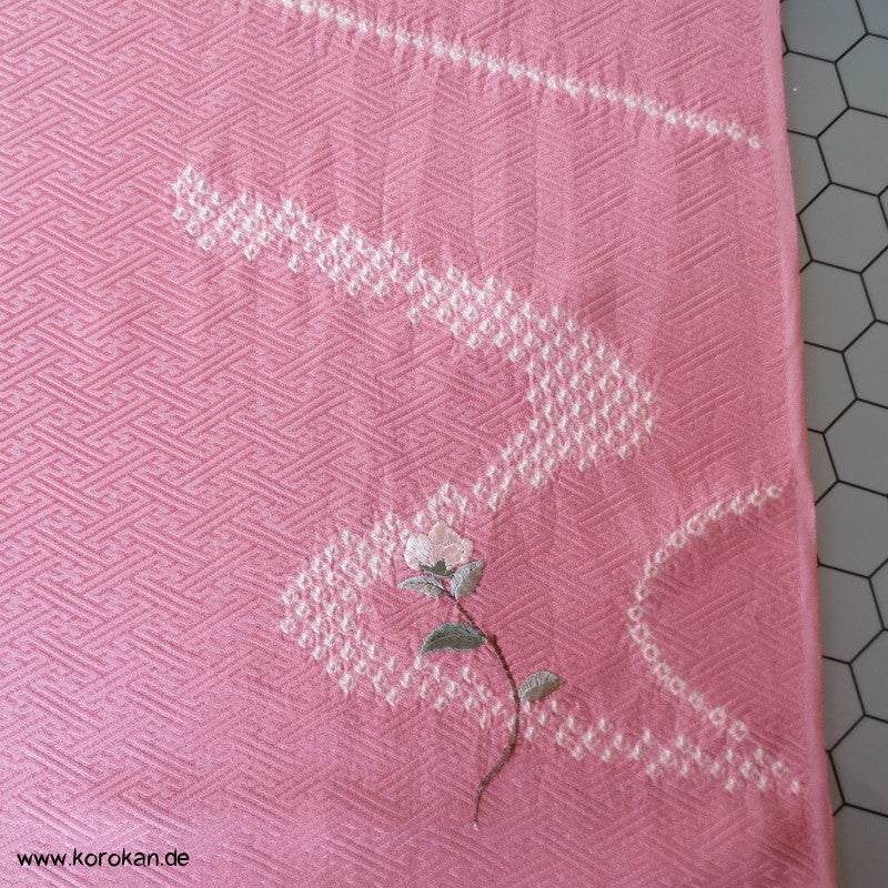 Shibori Fluss, Sayagata Jacquard mit Teilstickerei Tanmono