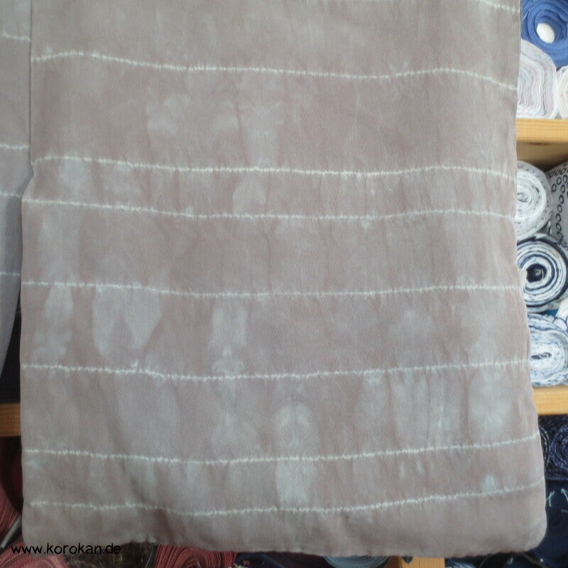 brutalisierter gekürzter Komon Kimono / Mantel / Jacke Streifen Shibori
