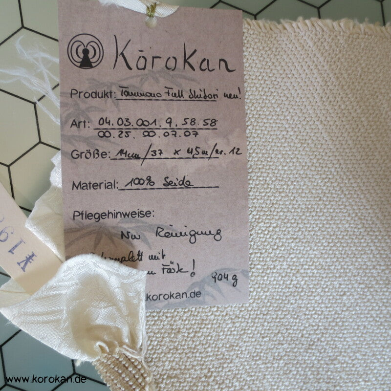 Shibori Seide Tanmono für Kimono - vor dem Färben