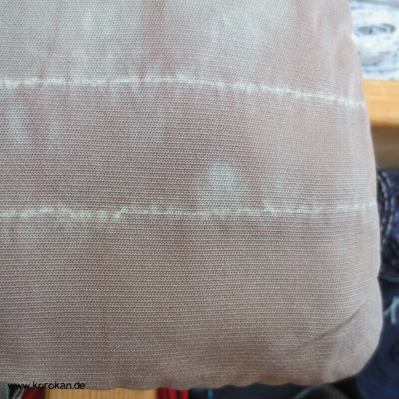 brutalisierter gekürzter Komon Kimono / Mantel / Jacke Streifen Shibori