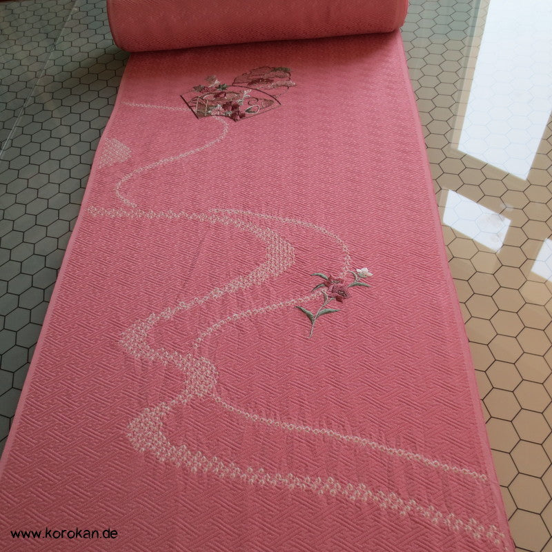 Shibori Fluss, Sayagata Jacquard mit Teilstickerei Tanmono