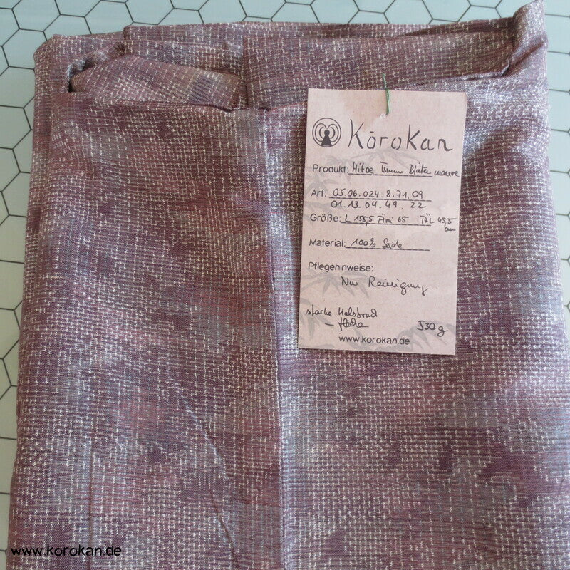 angedeutete Kasuri Blüten Hitoe Tsumugi Seiden Kimono