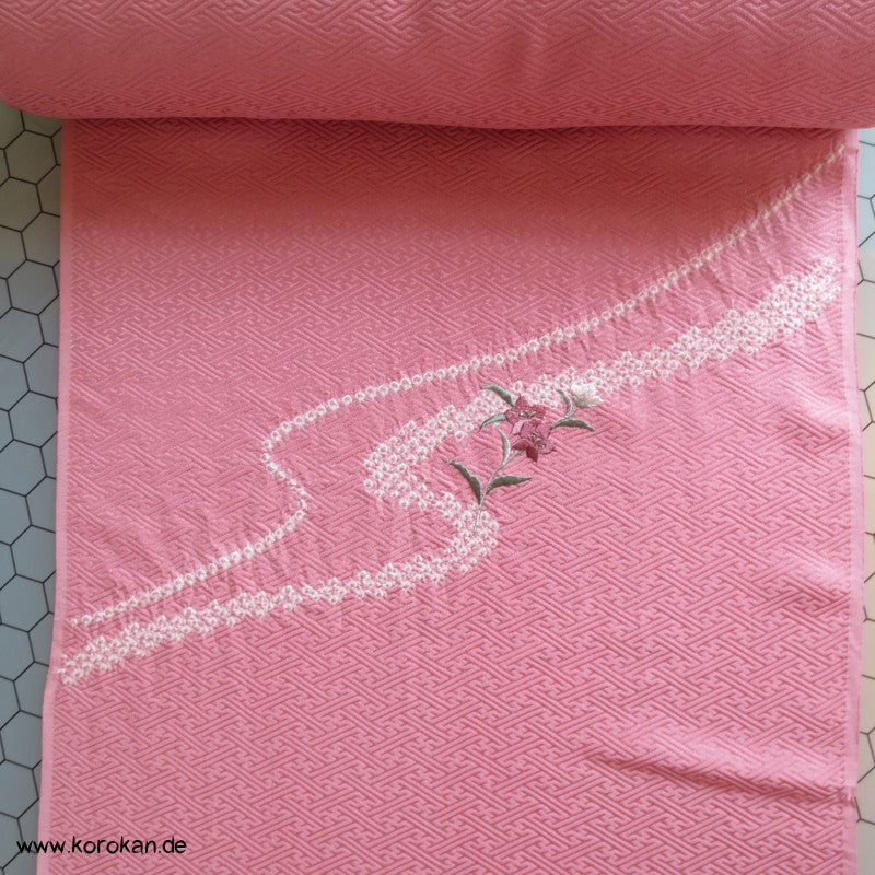 Shibori Fluss, Sayagata Jacquard mit Teilstickerei Tanmono