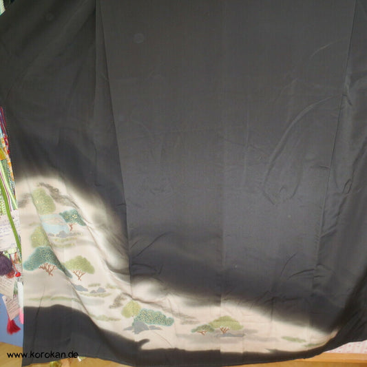 Bäume Garten Goldstickerei Tomesode