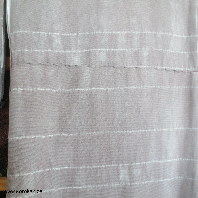 brutalisierter gekürzter Komon Kimono / Mantel / Jacke Streifen Shibori