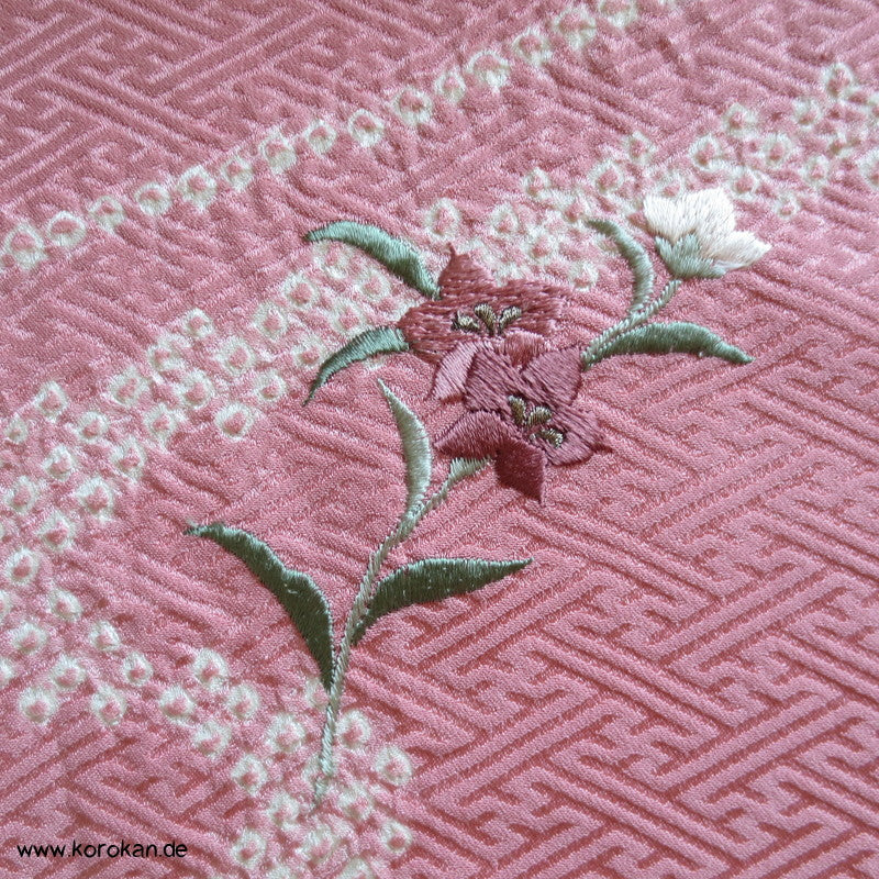 Shibori Fluss, Sayagata Jacquard mit Teilstickerei Tanmono